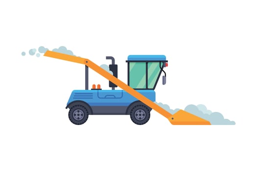 Winter Snow Removal Machine, Cleaning Road Vehicle Illustration vector
