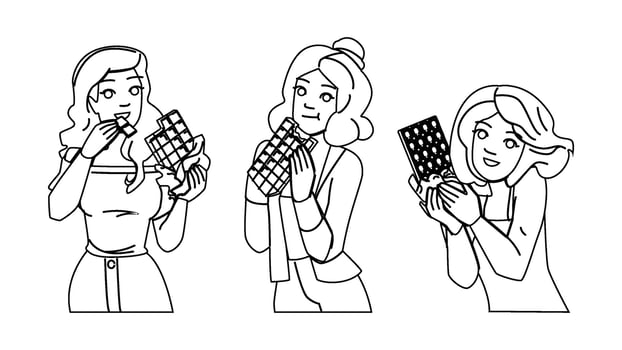 sweet chocolate woman people vector