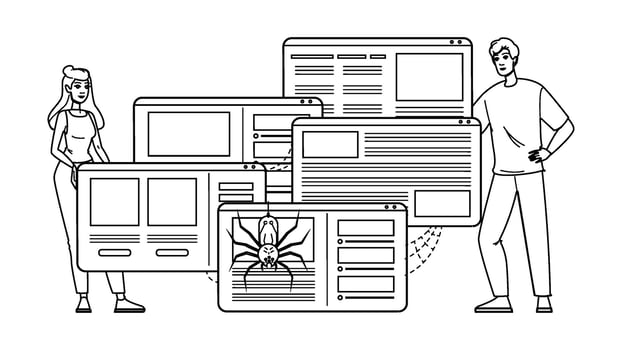 crawling budget people vector