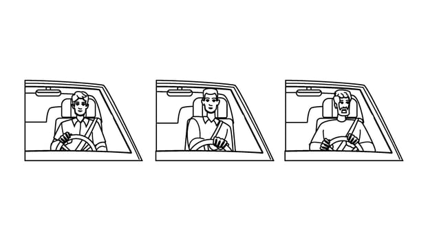 drive driving car man people vector