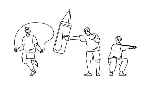 nutrition fat man training people vector