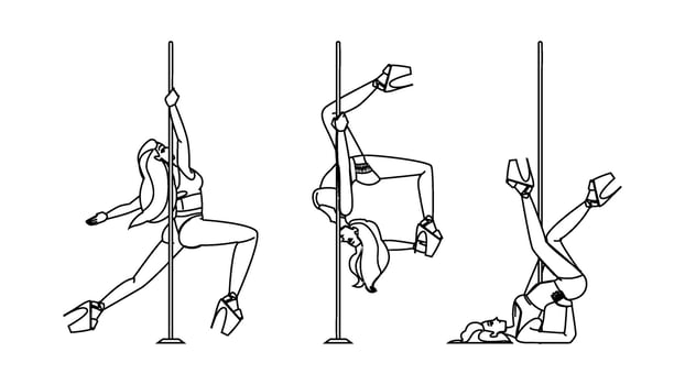 dance pole dancing woman people vector