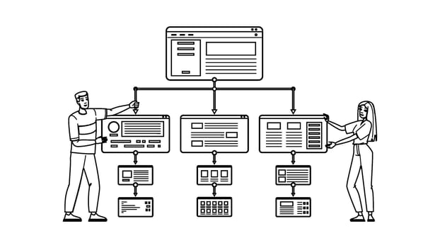 content silo structure people vector