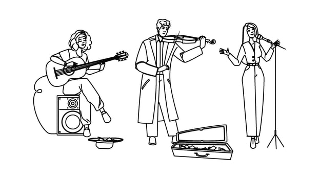 artist street musician people vector