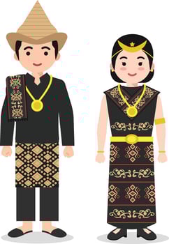 Nusa Tenggara Timur Traditional Costume - Unique Indonesian Culture Art vector