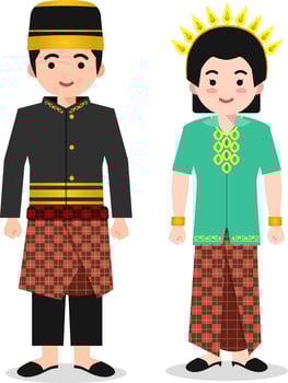 Sulawesi Selatan Traditional Costume - Bugis Makassar Cultural Attire vector