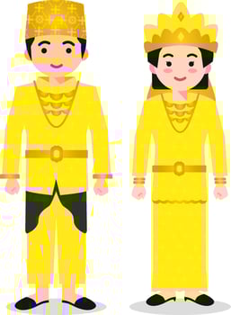 Sulawesi Tengah Traditional Costume - Central Sulawesi Ethnic Dress vector
