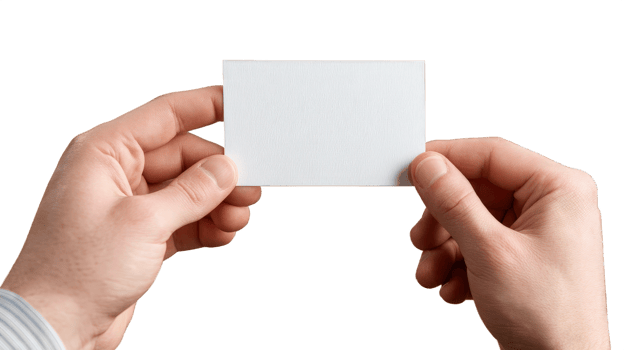 Hand Holding Blank Business Card Mockup Isolated on Transparent Background png