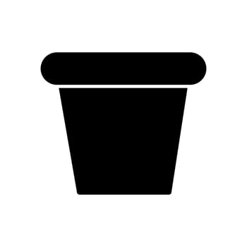 Flower pot sign or ic. Flat style. illustration isolated on white background.on vector