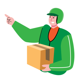 Courier Holding Package Illustration png