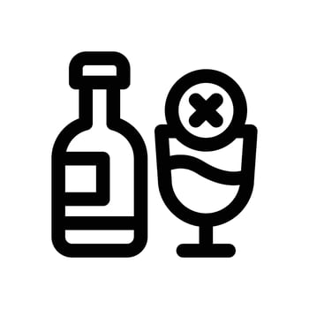 no alcohol line icon. Clean and minimalist icon for websites and mobile apps. vector