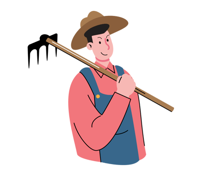 Farmer Wearing Overalls and Hat png