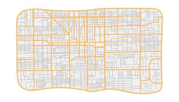 Street map of city. Concept of travel, destination, location, route. Background in flat stylle. vector