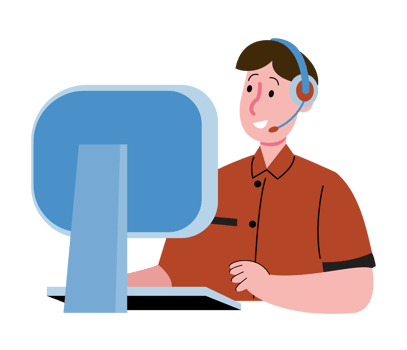 Man Working at Call Center png