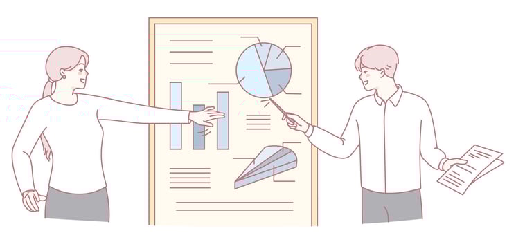 A Comprehensive Business Presentation that Effectively Incorporates Data Visualization Techniques vector