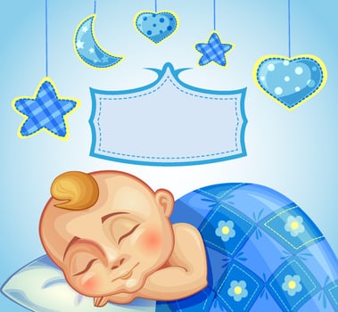 Birthday greeting card for newborn boy. It's a boy vector