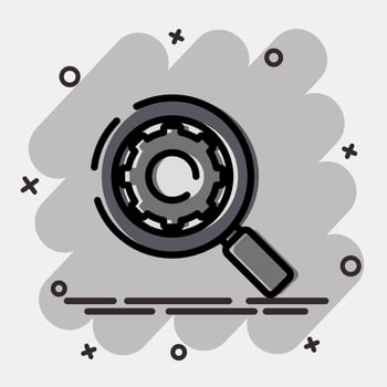 Icon search engine. Internet network elements. Icon in comic style. vector