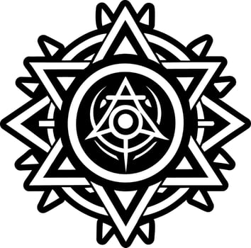 A solid style icon of light sigil tattoo vector