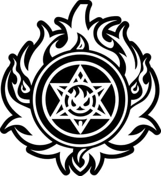 A glyph style icon of fire sign tattoo vector