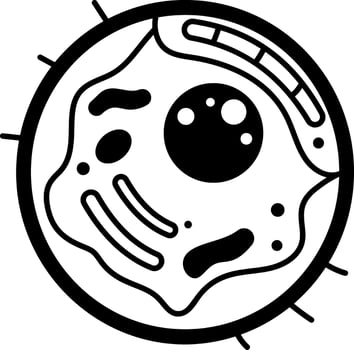 A doodle style icon of animal cell vector