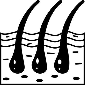 A hand drawn style icon of hair follicles vector