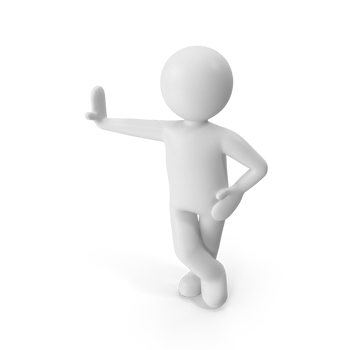 3d small people - leaning on a empty png