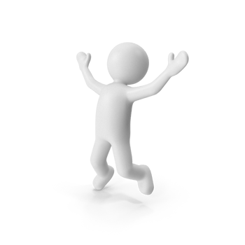 Happiness. The Dude jumping of joy. Isolated. png