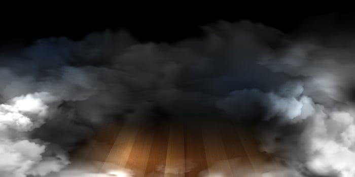 Smoke spreading over wooden floor vector