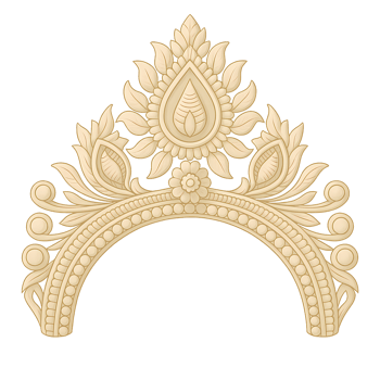 Bengali Bridal Mukut with Ornate Floral Design png