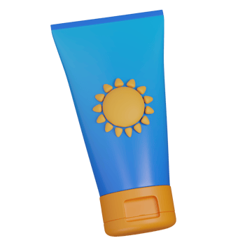 3D renderedof a blue sunscreen icon png