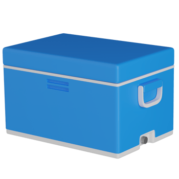 3d render Blue ice box for Outdoor Activities icon png