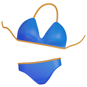 3D Rendered Blue Bikini for Summer Fashion and Beach Attire icon png