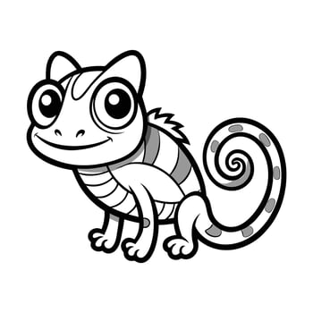 a cartoon chameleon with a big eyes vector