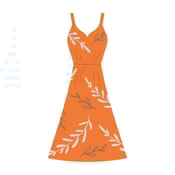 Colorful summer dresses, swimsuits, and casual outfits for warm days. vector