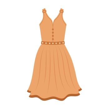 Colorful summer dresses, swimsuits, and casual outfits for warm days vector