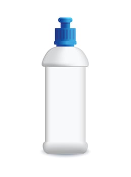 White bottle with blue cap, designed specifically for cleaning products mockup vector