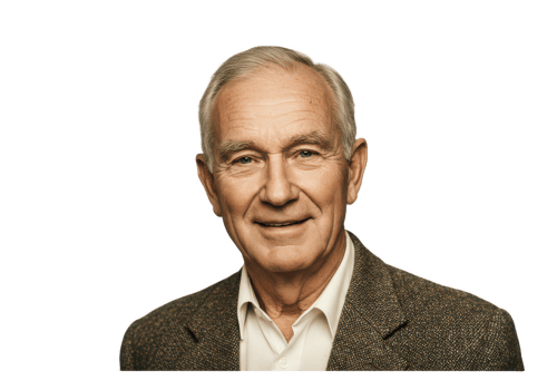 An older man in a suit and tie png