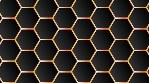 Elegant gold hexagonal pattern, minimal style, luxury template, stylish abstract art, seamless digital wallpaper vector