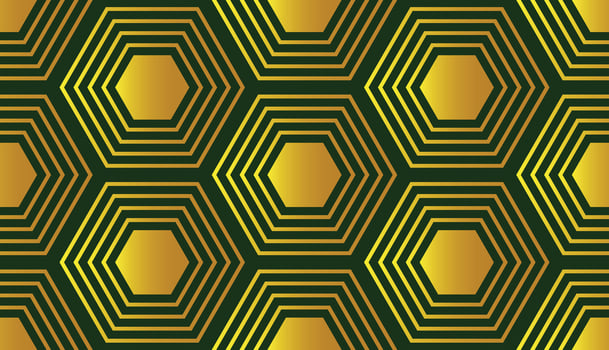 Gold outlined hexagons, elegant minimal design, premium digital wallpaper, chic abstract art, seamless vector