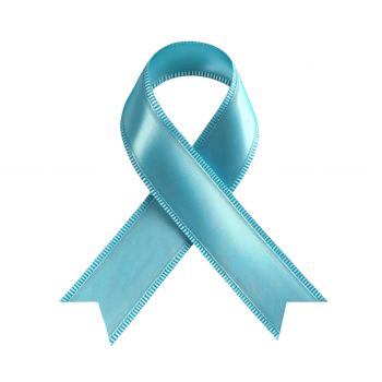 3d icon of a light blue awareness ribbon, representing support for various causes, on a transparent background png