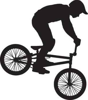 Bmx rider silhouette extreme sports action vector