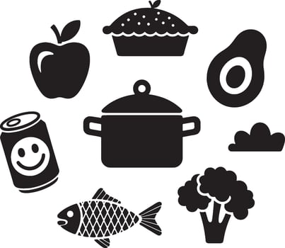 food and drink icons set illustration vector