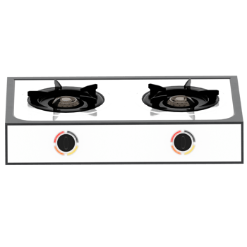 3d render tabletop double burner stove with transparent background png