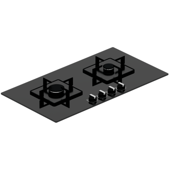 3d render modern gas cooktop with transparent wallpaper png