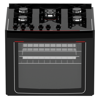 Render five burner stove oven with transparent background png