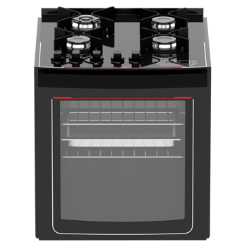Render gas oven stove black with transparent background png