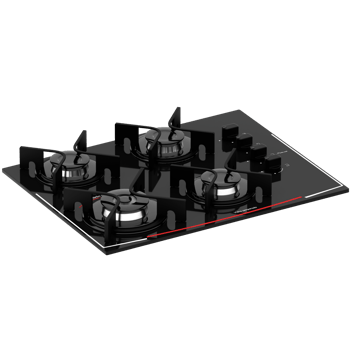 Render kitchen hob modern black with transparent background png