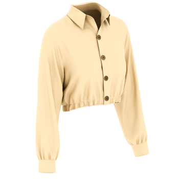 Render cropped buttoned blouse with transparent background png