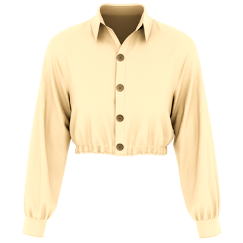 3d render cropped buttoned blouse with transparent background png