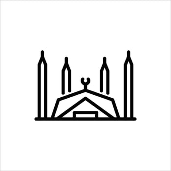 Traditional mosque architecture outline icon. mosque building line art illustration vector